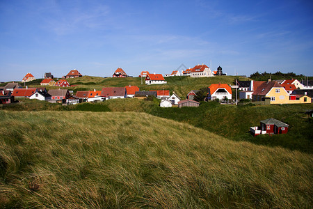 丹麦的村庄建筑学日德兰高清图片