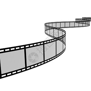 电影框3D 电影螺旋相机胶片黑与白视频投影卷轴空白电影业摄影背景