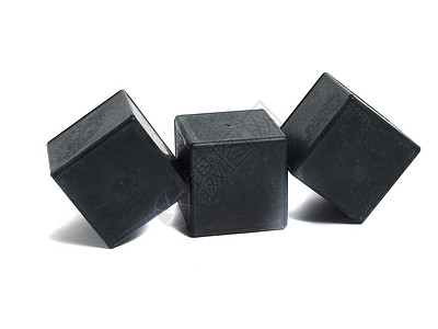 白面的黑盒子立方体阴影概念塑料正方形背景图片