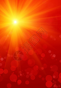 红色闪光感光背景背景橙子场地斑点阳光粒子辉光活力力量射线强光背景