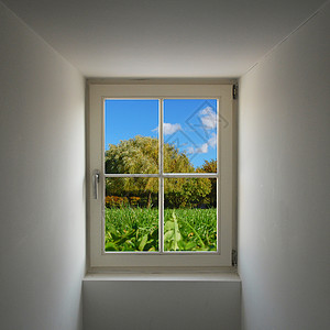 窗口和性质自由卡片手表公园绿色财产天空白色房间蓝色背景图片