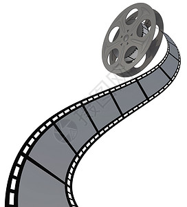 3D 电影螺旋摄影空白视频胶片投影黑与白电影业相机卷轴背景图片