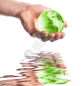 手和手环叶子环境行星世界反射手指生态背景图片