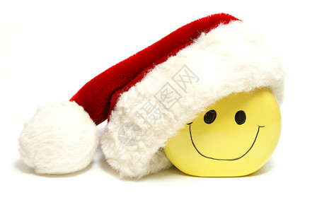 圣诞笑脸红色季节表情帽子符号微笑黄色假期喜悦季节性背景图片