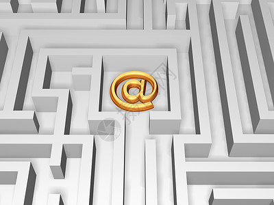 全球解决方案迷宫中的Simbol电子邮件背景