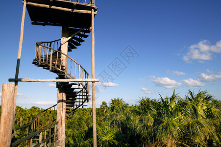 丝奈尔木制楼梯通往天堂背景图片