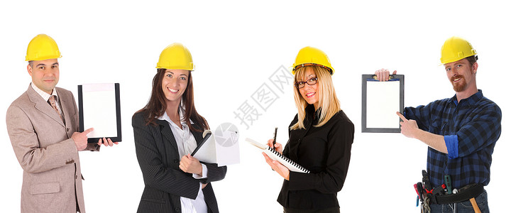 商业团队经理建设者会议职场建筑建造商务头盔蓝图伙伴背景图片