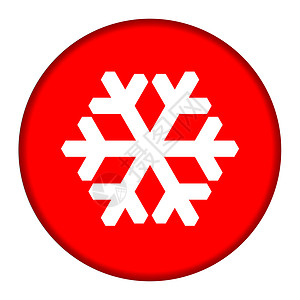 红雪花按钮插图天气白色圆形季节性圆圈背景图片