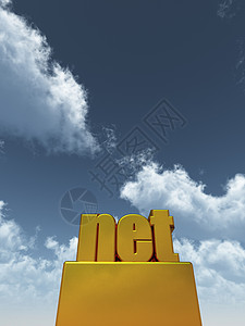 网互联网雕像世界蓝色金子雕塑天空技术插图背景图片
