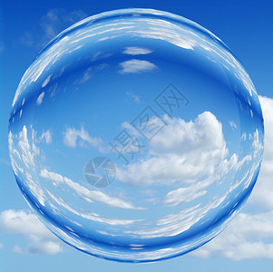 泡泡云蓝蓝天空或圆球泡泡白色水晶气泡多云天气球体背景