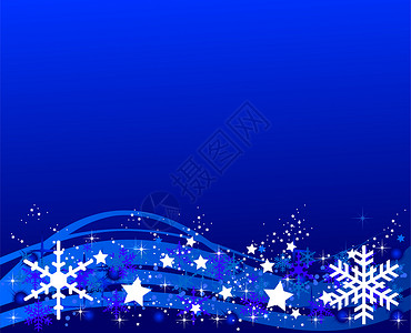 蓝圣诞节背景背景雪花海浪框架漩涡星星墙纸背景图片