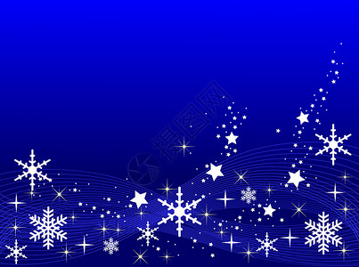 蓝圣诞节背景背景漩涡海浪雪花星星墙纸框架背景图片