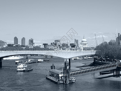 伦敦泰晤士河全景英语白色王国黑色背景图片