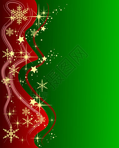 与星相伴的绿色圣诞背景插图背景图片
