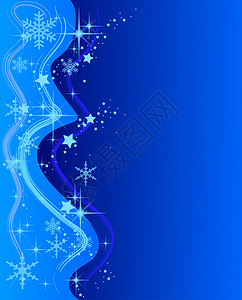 与星相伴的蓝色圣诞背景插图背景图片