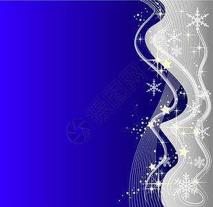 抽象蓝色圣诞节背景的插图 I星星墙纸框架雪花漩涡海浪背景图片