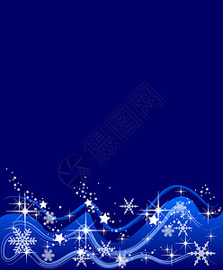 以恒星和雪花显示蓝色背景的图示框架海浪星星墙纸漩涡背景图片
