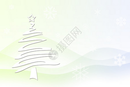 圣诞快乐明信片季节性薄片假期卡片季节礼物横幅雪花树木背景图片