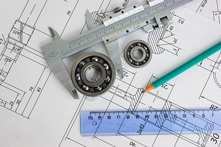 工具 工具和机制的详细详细信息图纸图表轴承工程机械塞子正方形技术卡尺齿轮背景图片