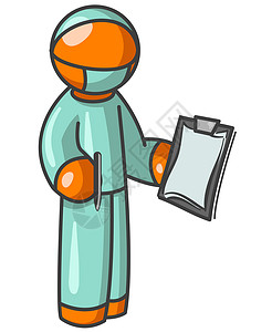 可爱医生卡通橙色男子外科医生背景