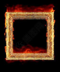 红火热火炉火焰相框照片构图红色背景图片