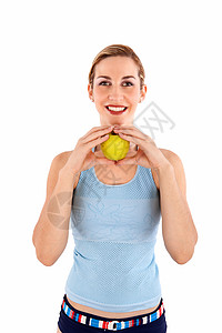 健康生活健身房练习饮食微笑火车蓝色女性白色女士训练背景图片