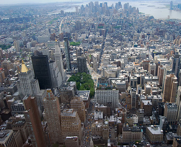 曼哈顿岛空中观南端背景图片
