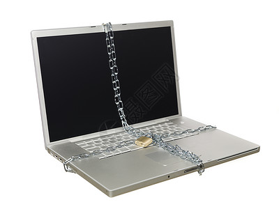 锁链和锁链笔记本电脑计算机网络软件安全错误键盘金属网页钥匙挂锁背景图片