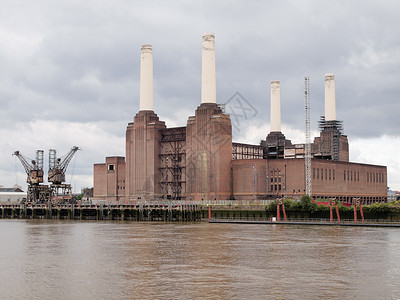 伦敦巴特海发电站电站工业力量英语建筑地标车站建筑学王国纪念碑背景图片