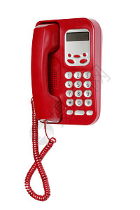 白色红色电话数字电缆警报按钮听筒沟通对象技术背景图片