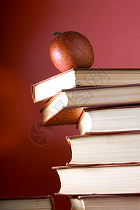 红书红色页数学校知识智慧阅读图书馆出版物经典精装背景图片