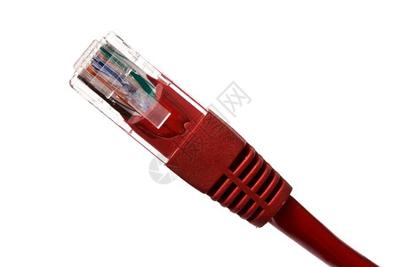红网络插件绳索技术红色金属宏观插头电脑数据白色互联网背景图片