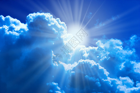 太阳和白云自由耀斑天堂预报天空天气亮度活力力量蓝色高清图片