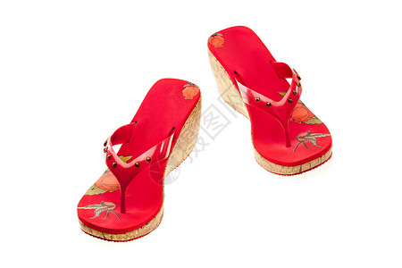 凉鞋鞋类红色时尚女性背景图片