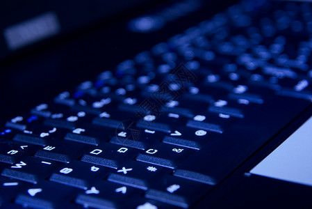 键盘蓝色字母电脑钥匙黑色办公室技术辉光笔记本商业背景图片