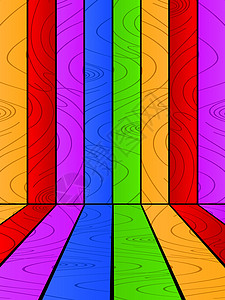 多彩木木底背景颜色木材质感艺术草图效果彩虹插图背景图片
