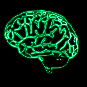 发光的大脑抽象绿色大脑背景