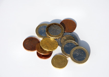 硬币白色商业背景图片