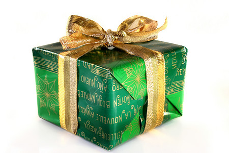 圣诞礼物礼物喜悦绳索绿色惊喜丝带魔法背景图片