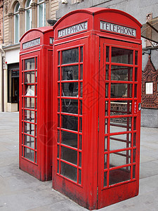 伦敦电话箱地标电话盒子红色英语王国背景图片