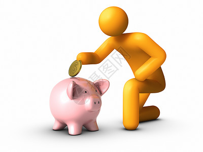 节节余金融财富投资家庭硬币存钱罐财务货币储蓄男人背景图片