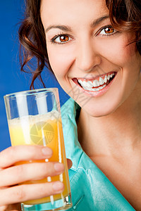快乐的女士橙汁背景图片