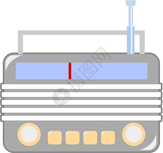 晶体管收音机旧旧无线电台古董稀有性风格灰色文化通讯复古历史性广播音乐设计图片