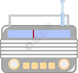 重要无线电台合金扬声器体积电子古董音乐插图水平收音机家庭设计图片