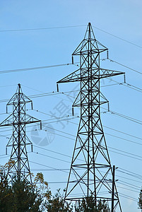 电源传输塔传播电缆运输活力线条电线背景图片