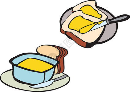 油碟面包奶油早餐设计图片