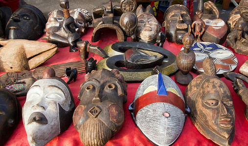 非洲面具部落木头雕像艺术收藏宗教传统古董集电极高清图片