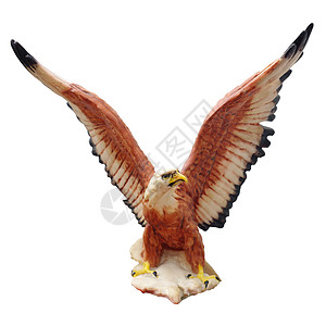 白色背景的鹰雕像背景图片