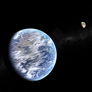 鼎泰丰地球和月球系统背景