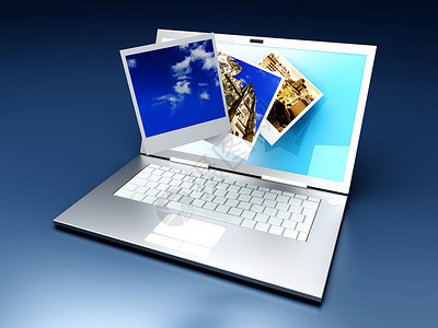 数码相册屏幕展示画廊电子技术收藏数据键盘框架插图高清图片